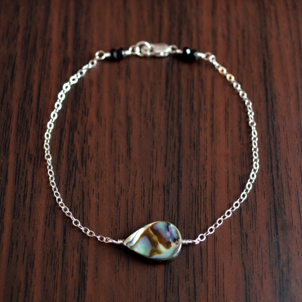 Simple Abalone Bracelet in Sterling Silver